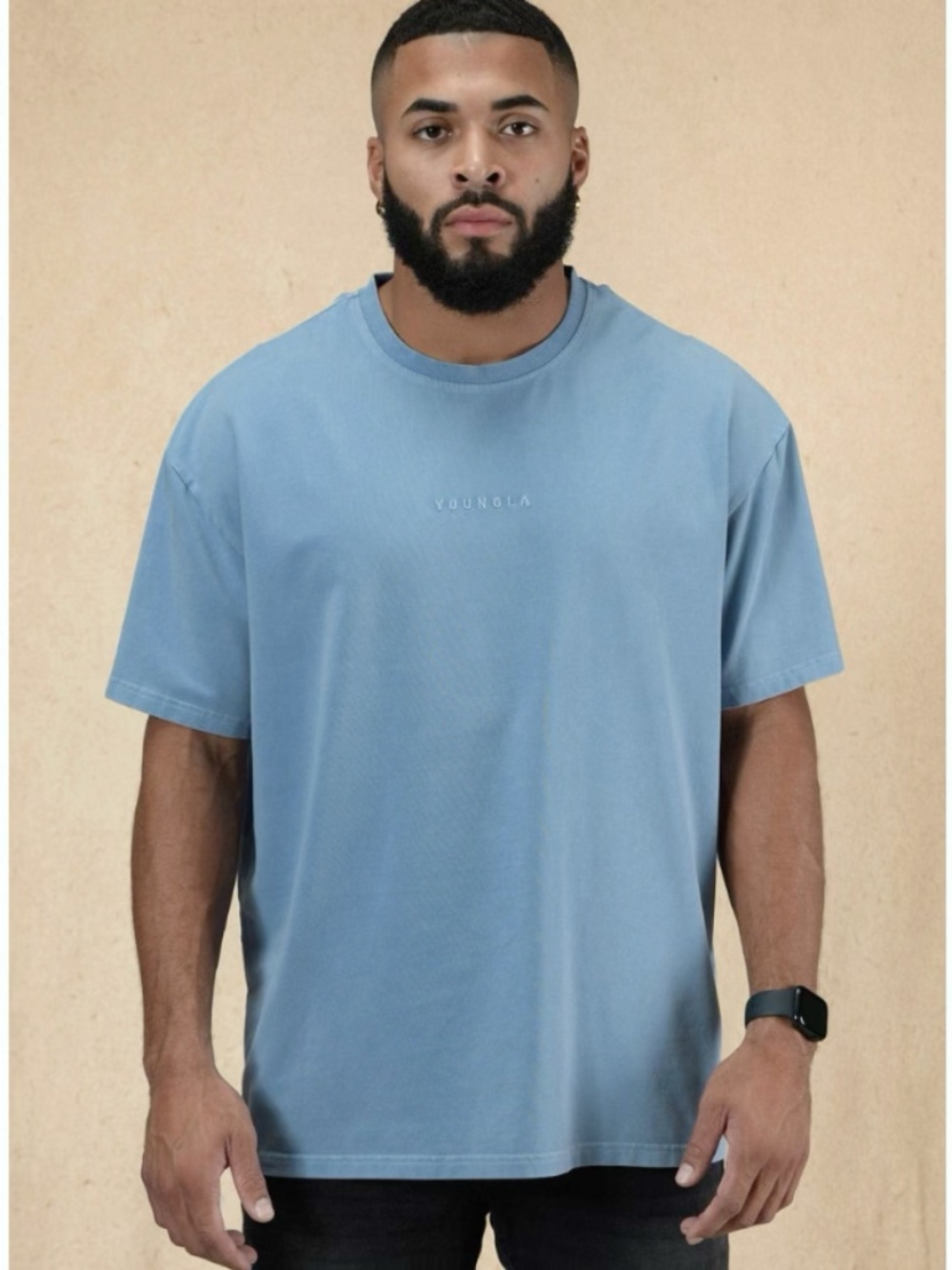 YoungLA | Essential Jacked Tee-Sky Blue Wash-Size M